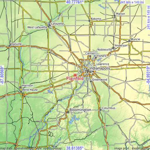 Topographic map of Plainfield