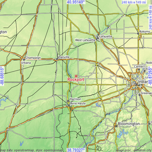 Topographic map of Rockport