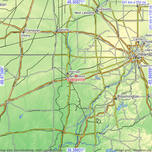 Topographic map of Seelyville