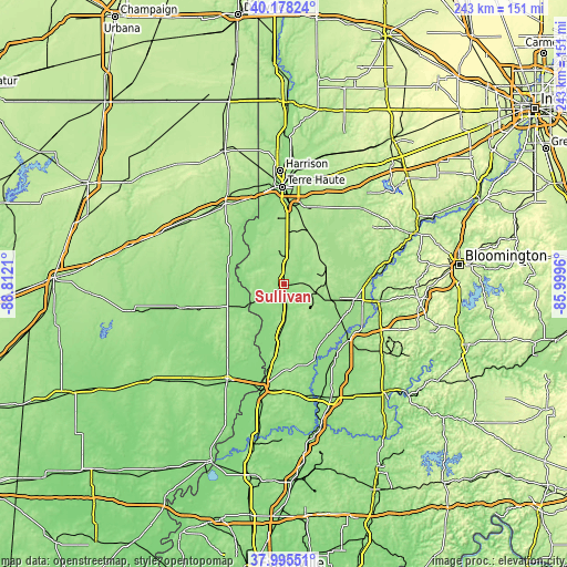 Topographic map of Sullivan