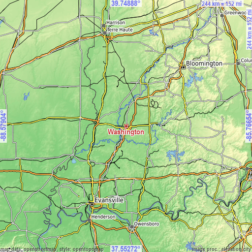 Topographic map of Washington