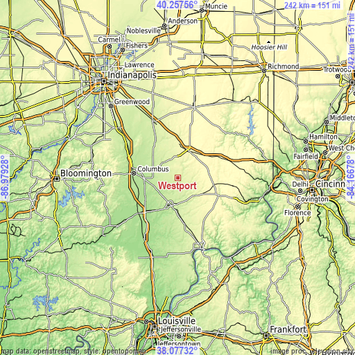 Topographic map of Westport