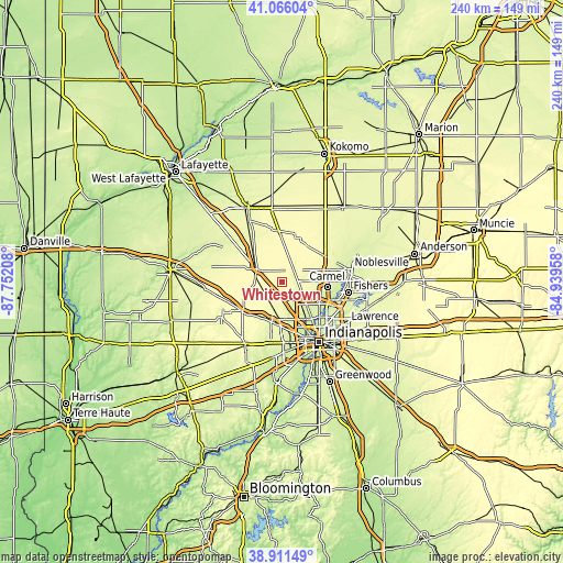 Topographic map of Whitestown