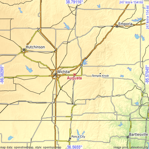Topographic map of Augusta