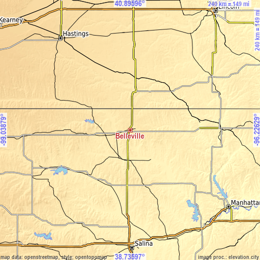 Topographic map of Belleville