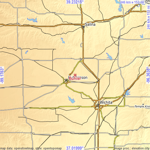 Topographic map of Buhler