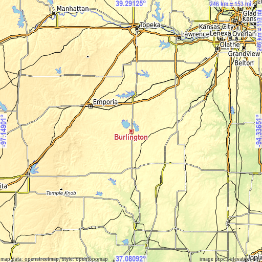 Topographic map of Burlington