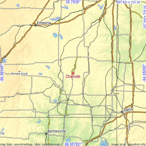 Topographic map of Chanute