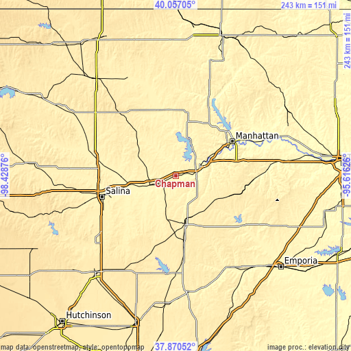 Topographic map of Chapman