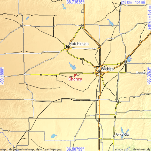 Topographic map of Cheney