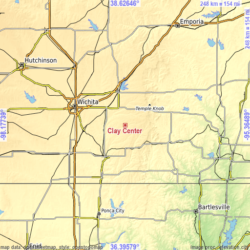 Topographic map of Clay Center