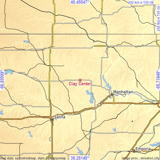 Topographic map of Clay Center