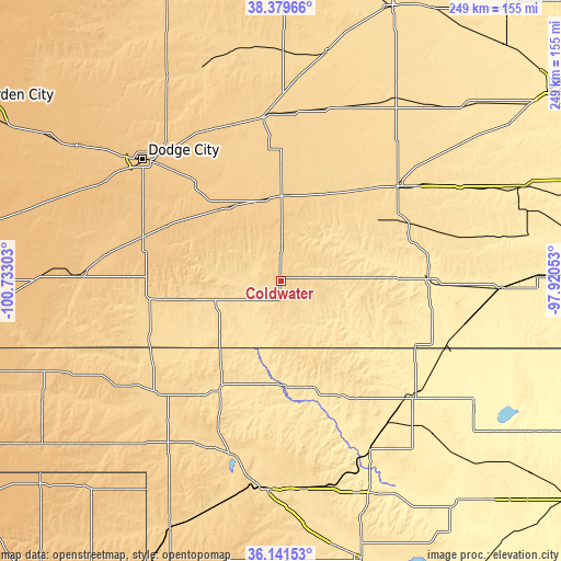 Topographic map of Coldwater