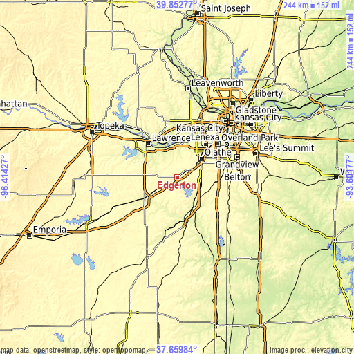 Topographic map of Edgerton