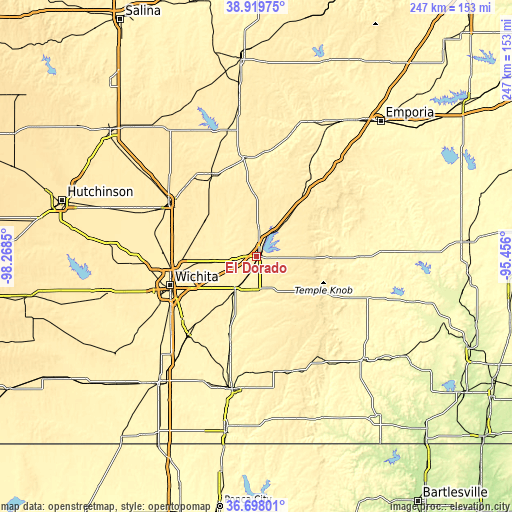 Topographic map of El Dorado