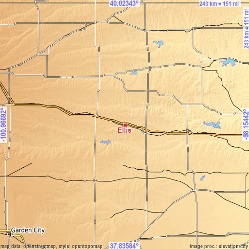 Topographic map of Ellis