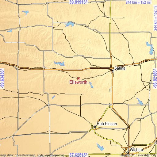Topographic map of Ellsworth