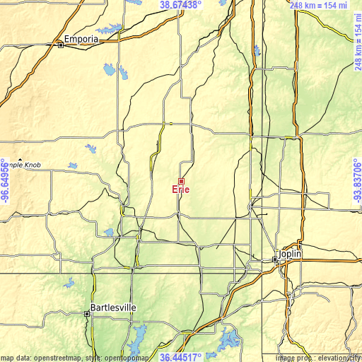 Topographic map of Erie