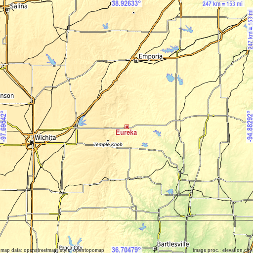 Topographic map of Eureka