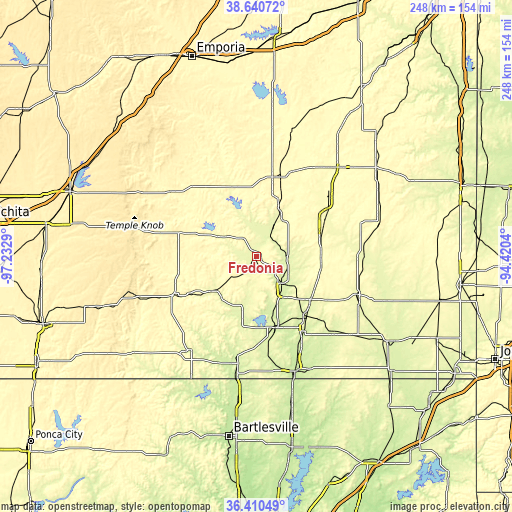 Topographic map of Fredonia