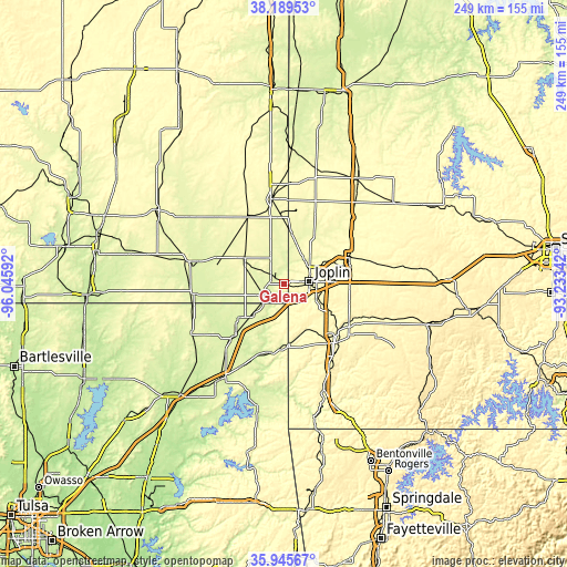 Topographic map of Galena