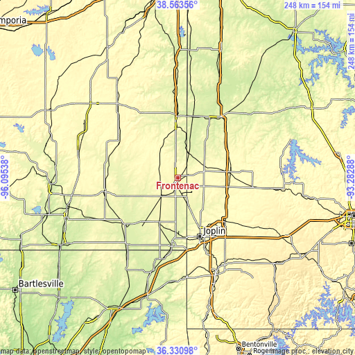 Topographic map of Frontenac