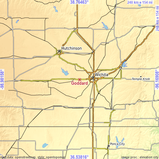 Topographic map of Goddard