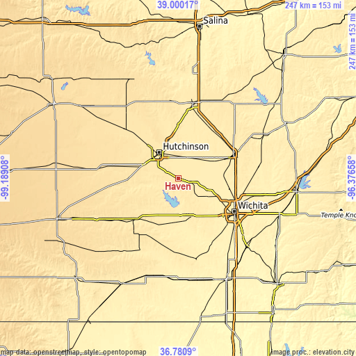 Topographic map of Haven