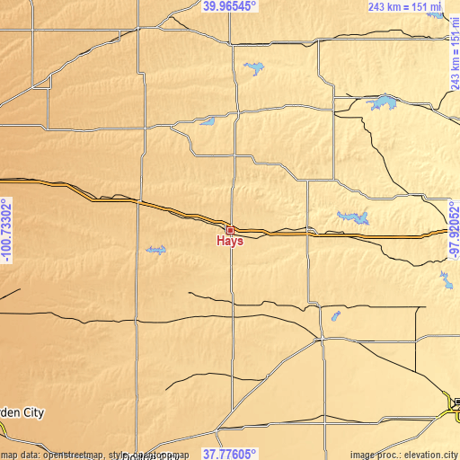 Topographic map of Hays