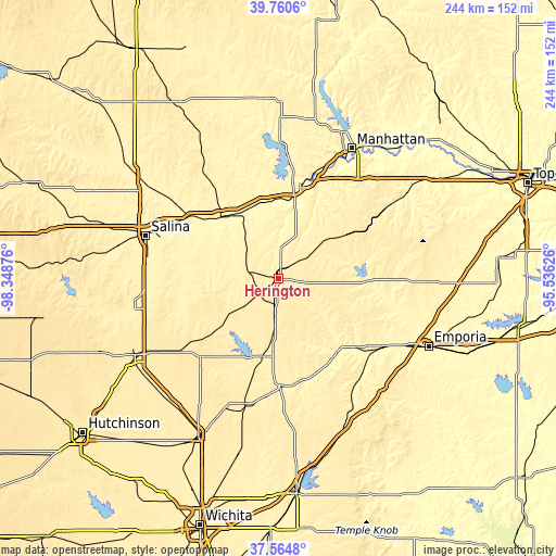 Topographic map of Herington