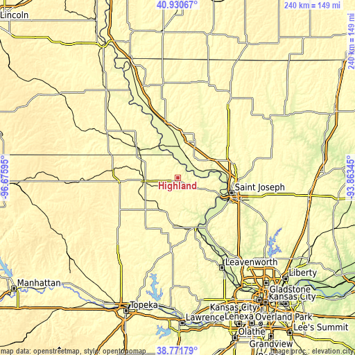 Topographic map of Highland