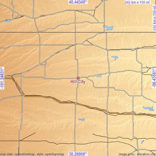 Topographic map of Hill City