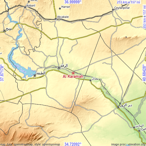 Topographic map of Al Karāmah