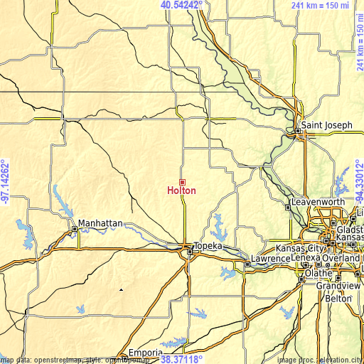 Topographic map of Holton