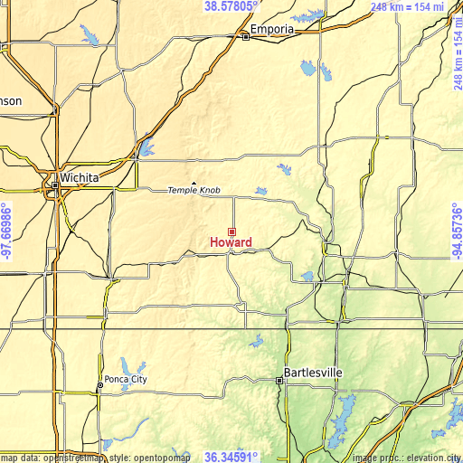 Topographic map of Howard