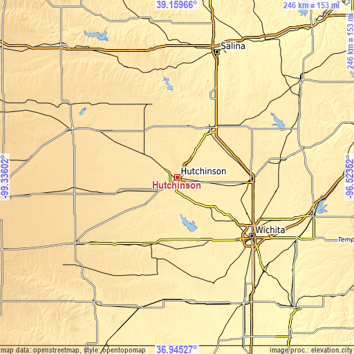 Topographic map of Hutchinson