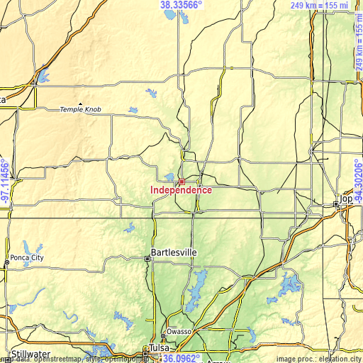 Topographic map of Independence