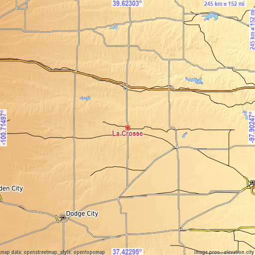 Topographic map of La Crosse