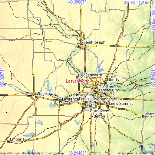 Topographic map of Leavenworth