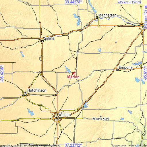 Topographic map of Marion