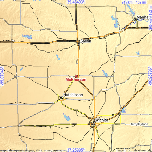 Topographic map of McPherson