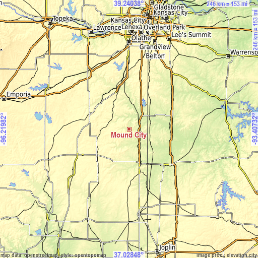 Topographic map of Mound City