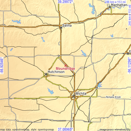 Topographic map of Moundridge