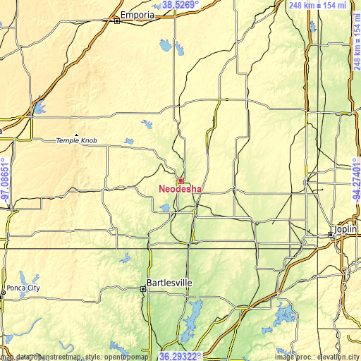 Topographic map of Neodesha