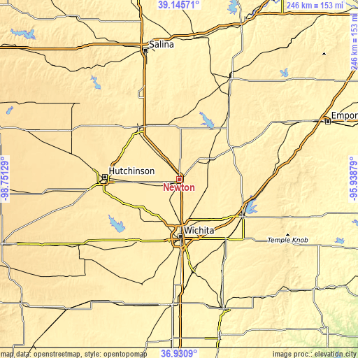 Topographic map of Newton