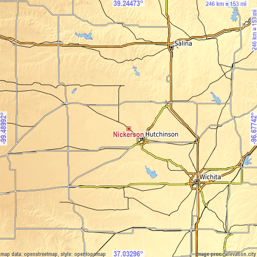 Topographic map of Nickerson