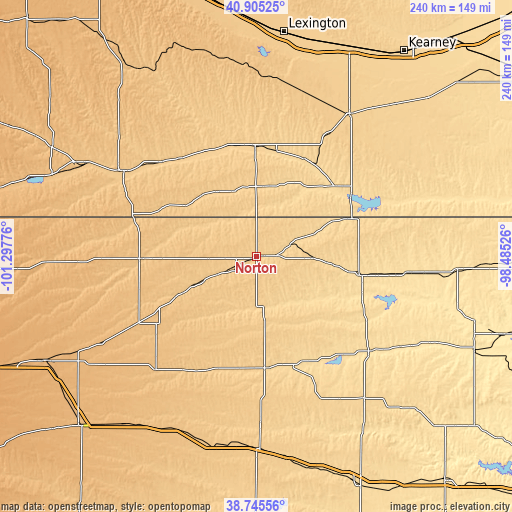 Topographic map of Norton