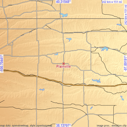 Topographic map of Plainville