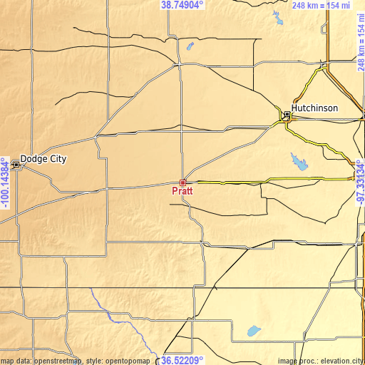 Topographic map of Pratt