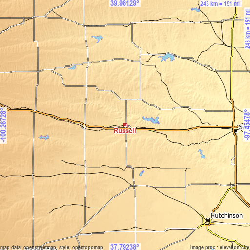 Topographic map of Russell